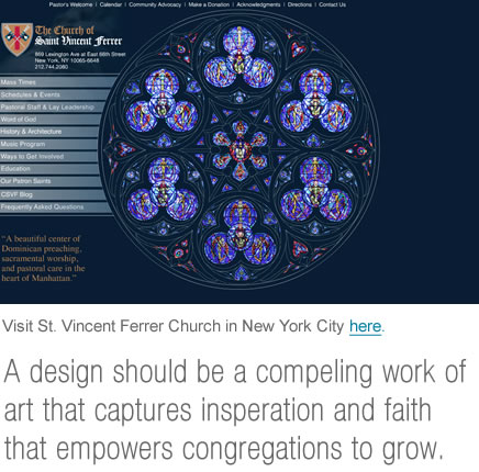 church web design of st vincent ferrer